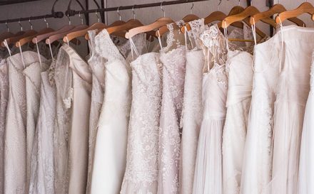 wedding dresses hanging