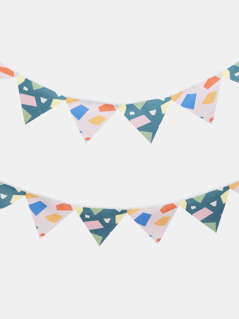 custom-printed bunting to celebrate pride month